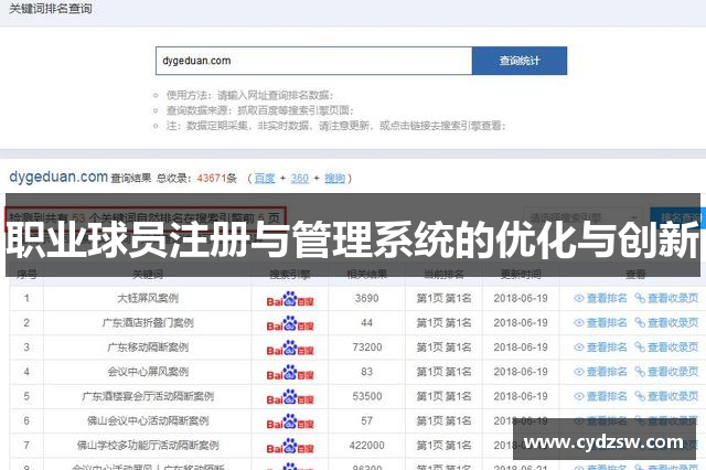 职业球员注册与管理系统的优化与创新
